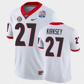 #27 Austin Kirksey 2021 Peach Bowl UGA College Football Men's White Jersey 418564-986