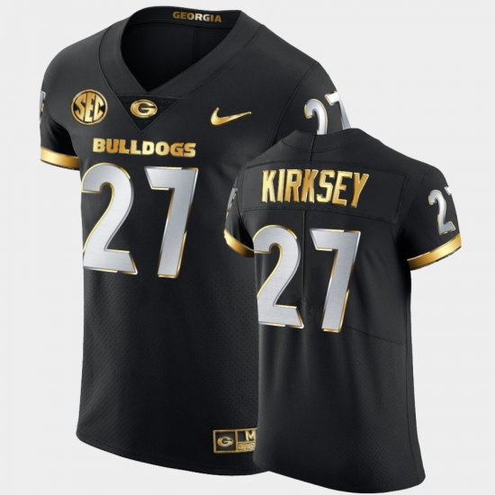 #27 Austin Kirksey Golden Edition UGA 2020-21 Authentic Men\'s Black Jersey 315832-673