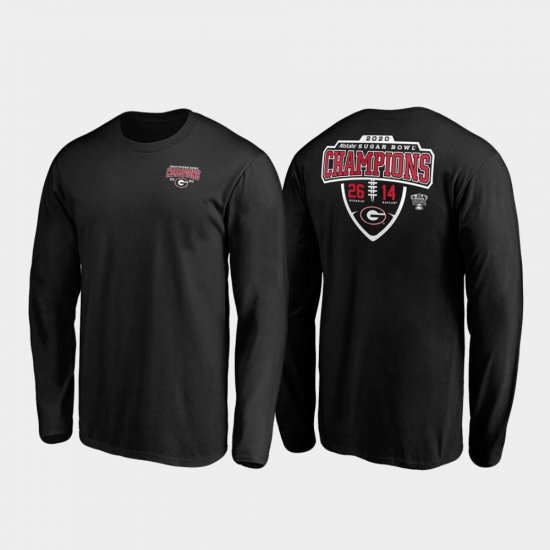 2020 Sugar Bowl Champions Georgia Hometown Lateral Long Sleeve Men Black T-Shirt 555526-296