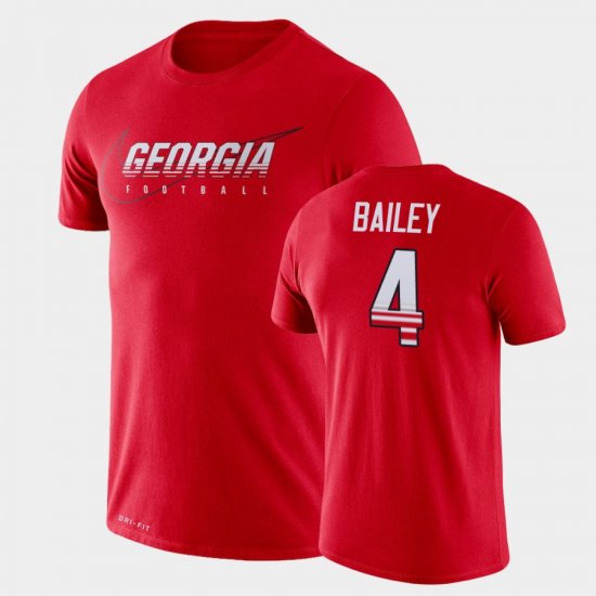 #4 Champ Bailey Facility Performance UGA Bulldogs Mens Red T-Shirt 369041-787