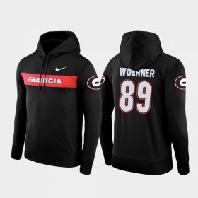 #89 Charlie Woerner Sideline Seismic Georgia Football Performance Men's Black Hoodie 509959-417 #89 Charlie Woerner Sideline Seismic Georgia Football Performance Men's Black Hoodie 509959-417