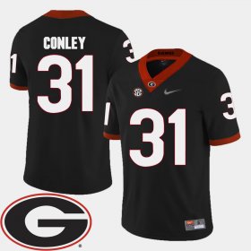 #31 Chris Conley College Football Georgia Bulldogs 2018 SEC Patch Men Black Jersey 846617-347