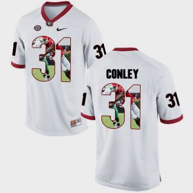 #31 Chris Conley Pictorial Fashion Georgia Mens White Jersey 179074-174