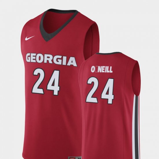 #24 Connor O\'Neill Replica Georgia College Basketball Men\'s Red Jersey 354209-577