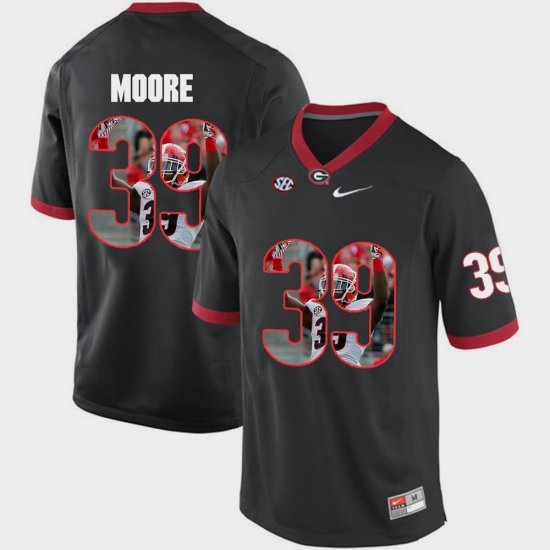 #39 Corey Moore Pictorial Fashion Georgia Bulldogs Men\'s Black Jersey 525998-991