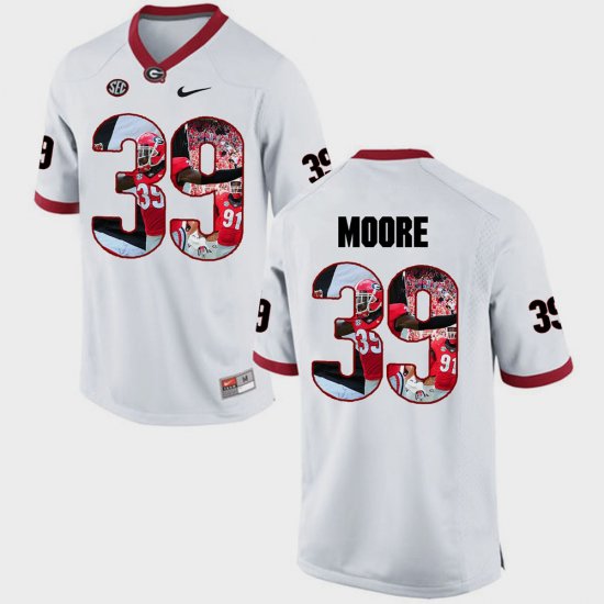 #39 Corey Moore Pictorial Fashion Georgia Bulldogs Men\'s White Jersey 768202-286