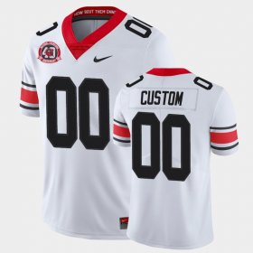 #00 Custom College Football UGA Bulldogs 40th Anniversary Alternate Mens White Jersey 355056-994 #00 Custom College Football UGA Bulldogs 40th Anniversary Alternate Mens White Jersey 355056-994