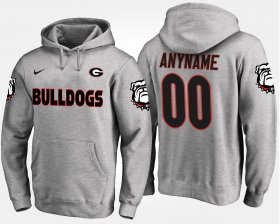 #00 Custom Name and Number Georgia Bulldogs Mens Gray Hoodie 203881-741 #00 Custom Name and Number Georgia Bulldogs Mens Gray Hoodie 203881-741