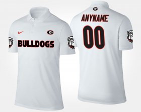 #00 Custom Name and Number Georgia Men White Polo 237510-701 #00 Custom Name and Number Georgia Men White Polo 237510-701