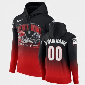 #00 Custom 2021 Peach Bowl Georgia Bulldogs Gradient Men Red Hoodie 819051-491 #00 Custom 2021 Peach Bowl Georgia Bulldogs Gradient Men Red Hoodie 819051-491