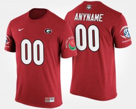 #00 Custom Bowl Game Georgia Bulldogs Southeastern Conference Rose Bowl Name and Number Mens Red T-Shirt 898238-481 #00 Custom Bowl Game Georgia Bulldogs Southeastern Conference Rose Bowl Name and Number Mens Red T-Shirt 898238-481