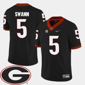 #5 Damian Swann College Football UGA Bulldogs 2018 SEC Patch Mens Black Jersey 948934-995