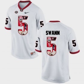 #5 Damian Swann Pictorial Fashion UGA Bulldogs Men's White Jersey 428647-187