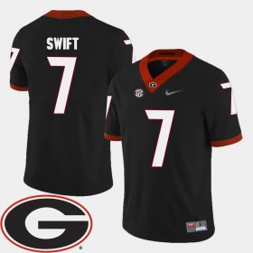 #7 D'Andre Swift College Football UGA Bulldogs 2018 SEC Patch Men's Black Jersey 908963-432