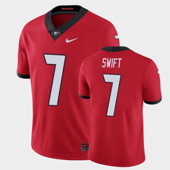 #7 D\'Andre Swift Limited UGA Bulldogs Men\'s Red Jersey 842651-487