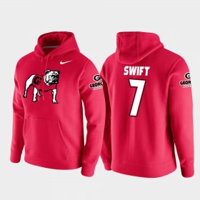 #7 D'Andre Swift Vault Logo Club UGA Bulldogs College Football Pullover Mens Red Hoodie 545644-281 #7 D'Andre Swift Vault Logo Club UGA Bulldogs College Football Pullover Mens Red Hoodie 545644-281