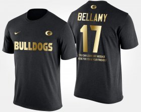 #17 Davin Bellamy Gold Limited University of Georgia Short Sleeve With Message Men's Black T-Shirt 224141-702 #17 Davin Bellamy Gold Limited University of Georgia Short Sleeve With Message Men's Black T-Shirt 224141-702