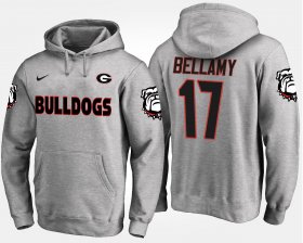 #17 Davin Bellamy Name and Number University of Georgia Men's Gray Hoodie 857912-582 #17 Davin Bellamy Name and Number University of Georgia Men's Gray Hoodie 857912-582