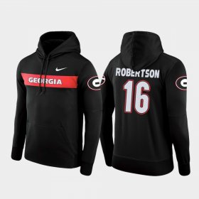 #16 Demetris Robertson Sideline Seismic UGA Football Performance Men Black Hoodie 741806-856 #16 Demetris Robertson Sideline Seismic UGA Football Performance Men Black Hoodie 741806-856