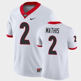 #2 D'Wan Mathis Game University of Georgia College Football Men's White Jersey 553141-562