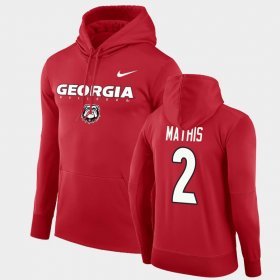 #2 D'Wan Mathis Facility Performance UGA Bulldogs Pullover Men Red Hoodie 389182-820 #2 D'Wan Mathis Facility Performance UGA Bulldogs Pullover Men Red Hoodie 389182-820