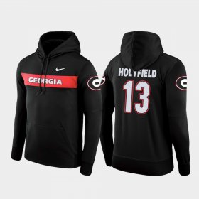 #13 Elijah Holyfield Sideline Seismic UGA Football Performance Mens Black Hoodie 236097-332 #13 Elijah Holyfield Sideline Seismic UGA Football Performance Mens Black Hoodie 236097-332