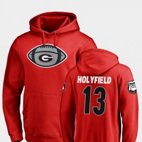 #13 Elijah Holyfield Game Ball Georgia Bulldogs Football Men's Red Hoodie 307750-606 #13 Elijah Holyfield Game Ball Georgia Bulldogs Football Men's Red Hoodie 307750-606