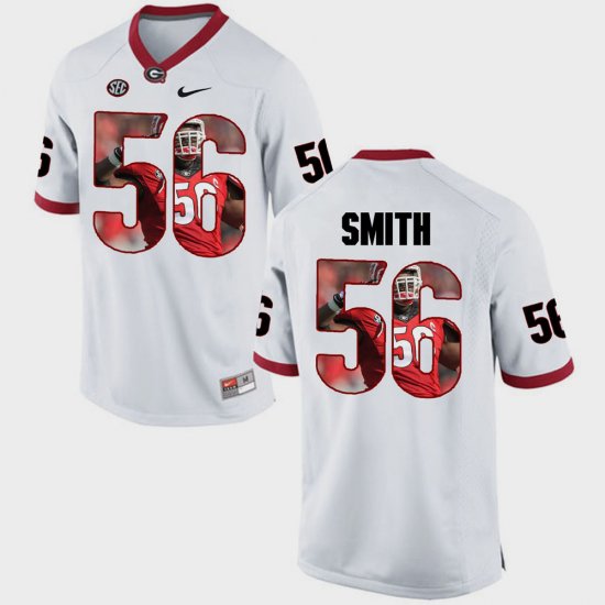 #56 Garrison Smith Pictorial Fashion UGA Men White Jersey 879441-248