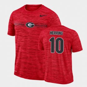 #10 Malik Herring GFX Velocity UGA Bulldogs Sideline Legend Performance Men's Red T-Shirt 177748-470 #10 Malik Herring GFX Velocity UGA Bulldogs Sideline Legend Performance Men's Red T-Shirt 177748-470
