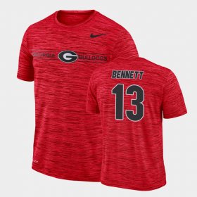#13 Stetson Bennett GFX Velocity UGA Bulldogs Sideline Legend Performance Mens Red T-Shirt 903694-152 #13 Stetson Bennett GFX Velocity UGA Bulldogs Sideline Legend Performance Mens Red T-Shirt 903694-152