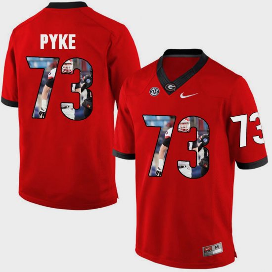 #73 Greg Pyke Pictorial Fashion University of Georgia Men\'s Red Jersey 219089-175