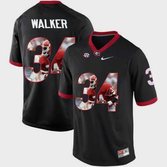 #34 Herchel Walker Pictorial Fashion University of Georgia Mens Black Jersey 301107-689