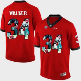 #34 Herchel Walker Pictorial Fashion UGA Men's Red Jersey 144136-357