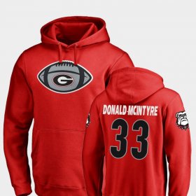 #33 Ian Donald-McIntyre Game Ball Georgia Football Men Red Hoodie 643524-978 #33 Ian Donald-McIntyre Game Ball Georgia Football Men Red Hoodie 643524-978