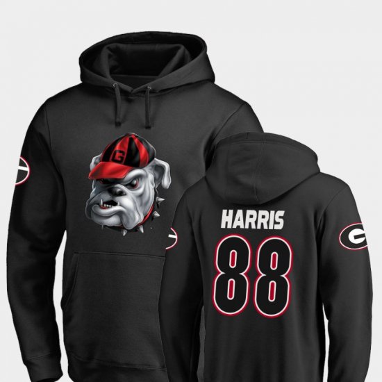 #88 Jackson Harris Midnight Mascot Georgia Football Men\'s Black Hoodie 949732-877