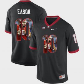 #10 Jacob Eason Pictorial Fashion University of Georgia Men's Black Jersey 347896-933