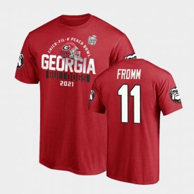 #11 Jake Fromm 2021 Peach Bowl Georgia Mens Red T-Shirt 921727-319 #11 Jake Fromm 2021 Peach Bowl Georgia Mens Red T-Shirt 921727-319