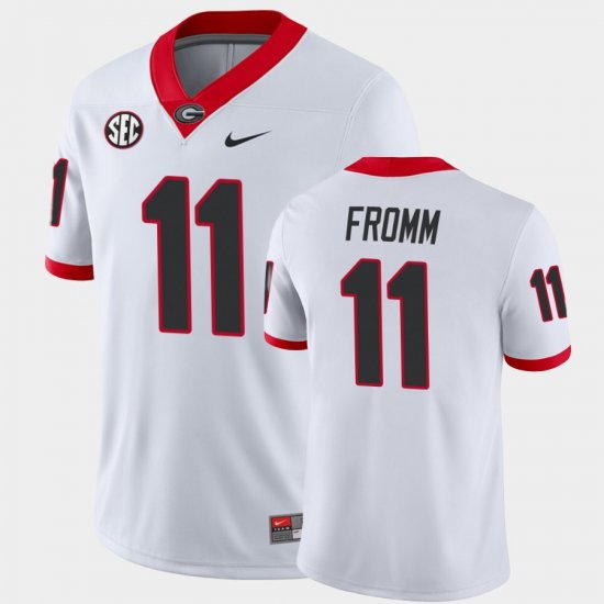 #11 Jake Fromm College Football UGA Bulldogs Away Game Men White Jersey 638629-386