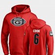 #6 James Cook Game Ball University of Georgia Football Mens Red Hoodie 338678-150