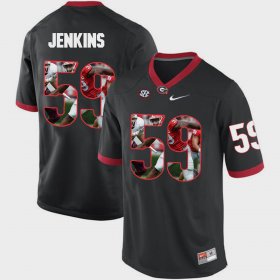 #59 Jordan Jenkins Pictorial Fashion University of Georgia Mens Black Jersey 658313-217