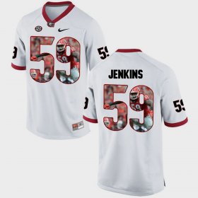 #59 Jordan Jenkins Pictorial Fashion University of Georgia Men White Jersey 891301-602