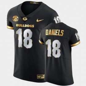 #18 JT Daniels Golden Edition UGA Bulldogs 2020-21 Authentic Mens Black Jersey 390870-940