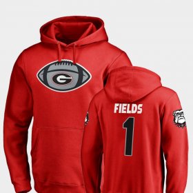 #1 Justin Fields Game Ball Georgia Bulldogs Football Mens Red Hoodie 834959-757 #1 Justin Fields Game Ball Georgia Bulldogs Football Mens Red Hoodie 834959-757
