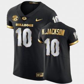 #10 Kearis Jackson Golden Edition Georgia Bulldogs 2020-21 Authentic Mens Black Jersey 449214-245