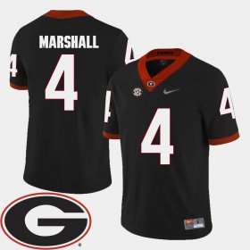 #4 Keith Marshall College Football UGA 2018 SEC Patch Men's Black Jersey 941055-559