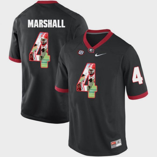 #4 Keith Marshall Pictorial Fashion UGA Bulldogs Mens Black Jersey 586556-934