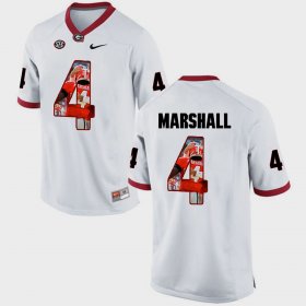 #4 Keith Marshall Pictorial Fashion University of Georgia Men's White Jersey 924093-320