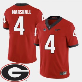 #4 Keith Marshall College Football UGA Bulldogs 2018 SEC Patch Men's Red Jersey 444590-174