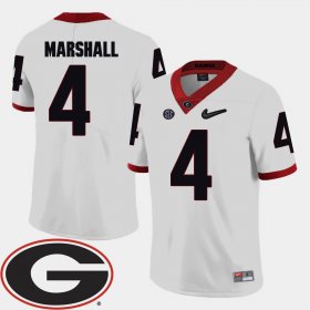 #4 Keith Marshall College Football Georgia Bulldogs 2018 SEC Patch Men's White Jersey 801113-879