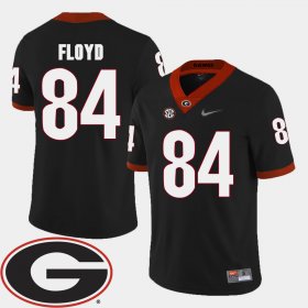 #84 Leonard Floyd College Football UGA Bulldogs 2018 SEC Patch Mens Black Jersey 481825-812